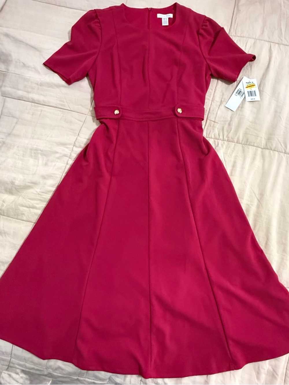 NWT! Berry Pink Women's Fit-and-Flare Dress 10 - Coquette Old Money Cottagecore